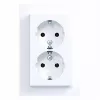 HAGER WAS2175WM Tomada dupla com tampa basculante, Berker A.1, branco-polar