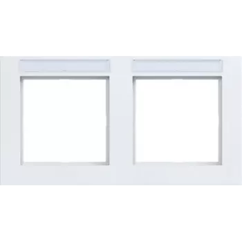 Moldura horizontal Hager A.1 2 tomadas, branco luz mate WAD6202WM