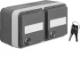 Tomada SCHUKO de sobrepor Hager WNC147, 2 tomadas, cinzento, IP44, tampa basculante