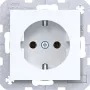 Tomada SCHUKO HAGER WAS1300WG, 1 tomada, encastrada, terminais de parafuso, branco polar