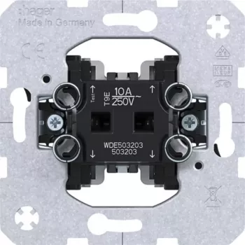 Botão HAGER WDE503203 1NO+1NC 10A 250V AC branco polar
