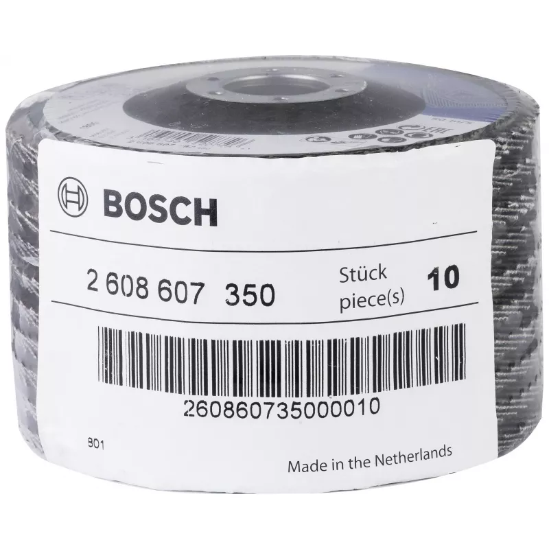Disco de lixa de rebarbar Bosch X551 Standard para metal, 115 mm de diâmetro, 22,33 mm de furo, grão 60, corindo de zircónio, cónico, 1 unid. 2608607350