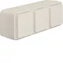Hager WNC143B Tomada tripla SCHUKO para montagem à superfície, horizontal, branco polar