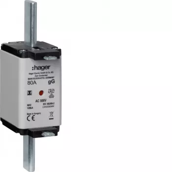 HAGER LNH2080MK Fusível NH 80A 500V gG tamanho 2C com indicador