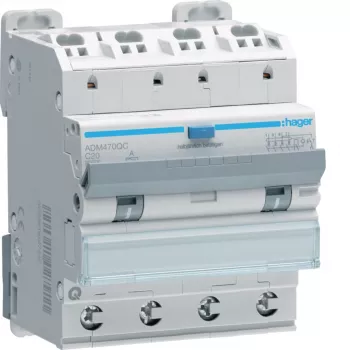 Hager ADM470QC Interruptor diferencial/disjuntor 4P 6kA C20 30mA tipo A Quick Connect