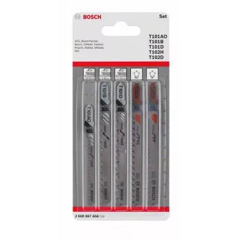 Bosch Conjunto de lâminas de serra de vaivém para madeira e plásticos, 5 peças, encabadouro T (2608667858)