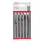 Bosch Conjunto de lâminas de serra de vaivém para madeira e plásticos, 5 peças, encabadouro T (2608667858)