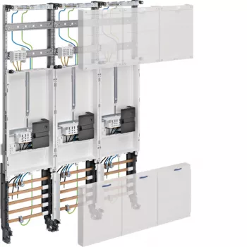 HAGER quadro de contador completo ZL33W4N, trifásico, 3 pontos, 1050mm, 3 campos