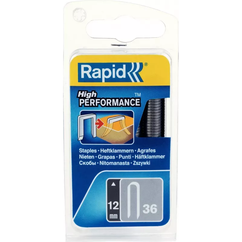 Rapid tipo 36 agrafos para cabos de arame plano, 12 mm pernas, galvanizados, ponta de cinzel, 1000 unid. 40109626