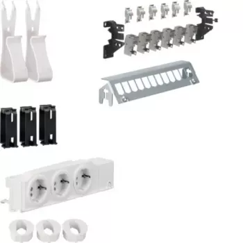 HAGER UM00M1 conjunto de distribuição multimédia com 3 tomadas Schuko e 12 portas de patch RJ45 Cat.6, 24 TE