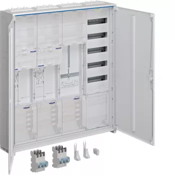HAGER ZB34SEQ29EN armário completo univers Z, 2 lugares de contador, 3 campos, 5 filas, 180 módulos, IP44, Branco