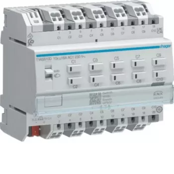 Atuador de comutação/estores KNX Hager TYAS610D 10/5 vias 16A carga C Secure
