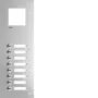 Placa frontal para intercomunicador Hager RTQ108X, mono-áudio, 8 botões de chamada, branco