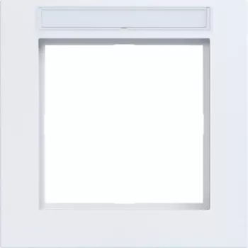 Moldura Hager A.1 1 via com campo de identificação, branco luz mate WAD6101WM