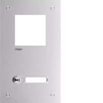 Placa frontal para intercomunicador Hager RTQ101X mono 1 botão