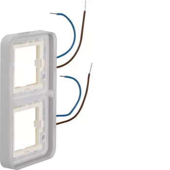 Moldura Hager WNA712 W.1 1 via com iluminação LED azul, 230V, branco polar