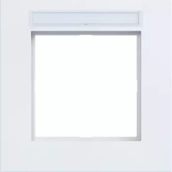 Moldura Hager A.8 1 via com campo de identificação, branco luz mate WAD8101WM