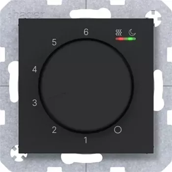 Termostato de ambiente HAGER WAN5010BM 230V 16A comando rotativo/por toque aquecimento