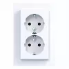 HAGER WAS2175WG Tomada dupla com placa de cobertura, Schuko, encastrar, branco polar