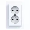 HAGER WAS2175WG Tomada dupla com placa de cobertura, Schuko, encastrar, branco polar