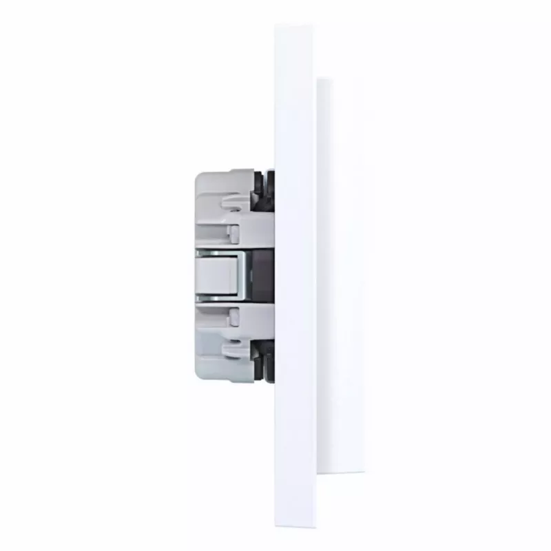 HAGER WAS2175WG Tomada dupla com placa de cobertura, Schuko, encastrar, branco polar
