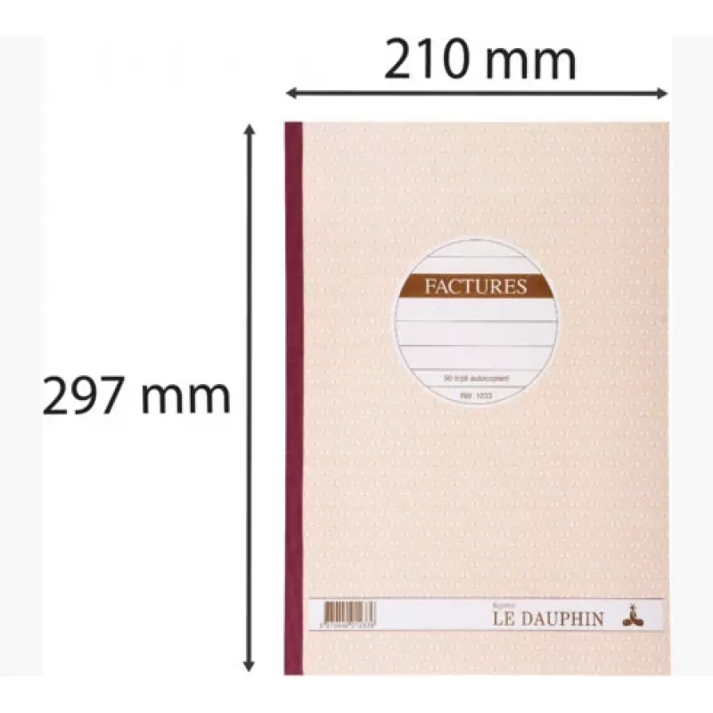 Le Dauphin Livro autocopiativo Formulários de fatura, A4, triplo, 50 jogos (1233D)