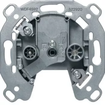 Tomada de antena Hager WDF4592 2 módulos TV/FM, encastrar, branco