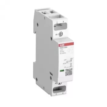 Minicontactor ABB EN20-20N-06, 2 N.A., bobina 24 V AC, 20 A AC-1, 9 A AC-3, calha DIN 1SBE122111R0620
