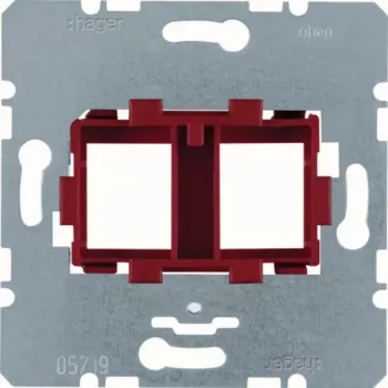 Placa de montagem Hager WDF4711R 2 módulos para aparelhos, branco, plástico, fixação por parafusos, para sistema WDF