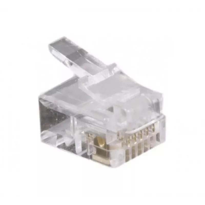 Exertis Connect ficha modular RJ12 para cabo plano, não blindada, 6P6C, pack de 10 (920630)