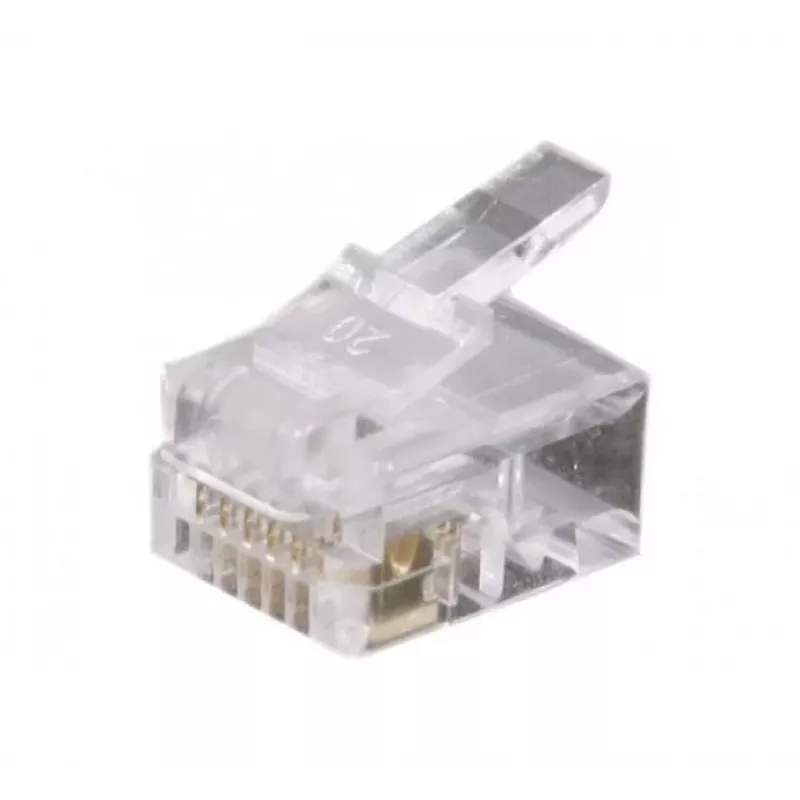 Exertis Connect ficha modular RJ12 para cabo plano, não blindada, 6P6C, pack de 10 (920630)