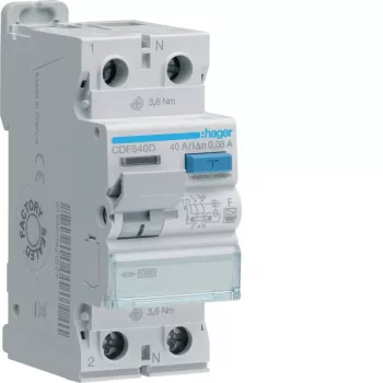 HAGER CDF540D interruptor diferencial 2P 40A 30mA tipo F 10kA