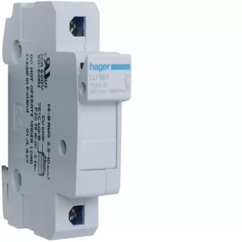 Hager LU501 seccionador de fusíveis 1P 32A 690V UL cilíndrico 10x38mm