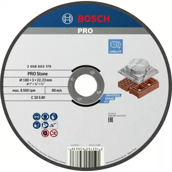 Bosch Disco de corte 180 mm reto tipo 41 para metal, 1 unid. 2608603179
