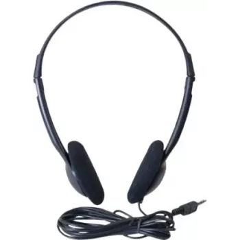 Exertis Connect Headset com fios on-ear com microfone de arco, jack 3,5 mm, preto (059201)