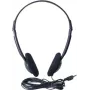 Exertis Connect Headset com fios on-ear com microfone de arco, jack 3,5 mm, preto (059201)