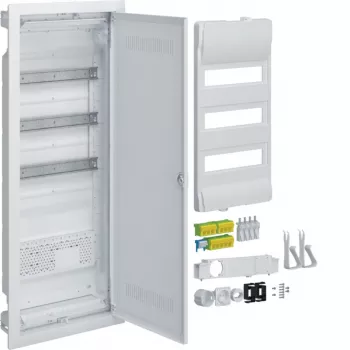 HAGER VH603WWH Armário de distribuição multimédia com tomada e porta de plástico