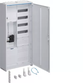 Hager Quadro de contadores completo ZB325C15LS 1 lugar de contador 5 filas de distribuição campo APZ 1100mm branco tráfego