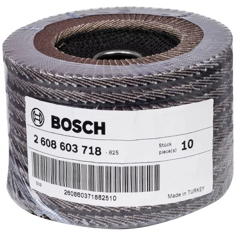 Bosch X431 Disco de lixa de rebarbar standard para metal, reto, 125 mm, grão 80, suporte de fibra de vidro 2608603718
