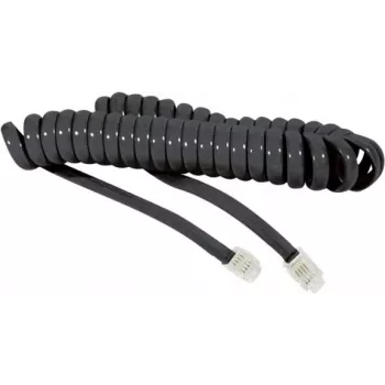 EXERTIS CONNECT Cabo espiral para auscultador telefónico, preto, comprimento estendido 2,0 m 936650