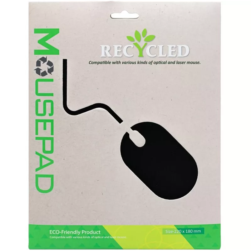 Exertis Connect tapete de rato, material reciclado, 220 x 180 mm, preto