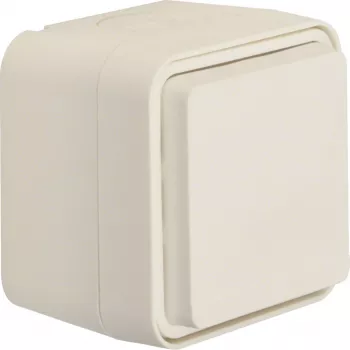 HAGER WNC160B Tomada SCHUKO, saliente, tampa basculante, proteção reforçada contra contacto, branco polar