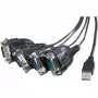 Exertis Connect Cabo adaptador USB para série, ficha USB-A para ficha DB-9, 1,3 m, parafusos de orelhas, preto 040344