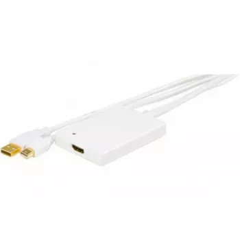 EXERTIS CONNECT conversor Mini DisplayPort 1.1 para HDMI com áudio USB, ficha DP + ficha USB para conector fêmea HDMI, preto 127406