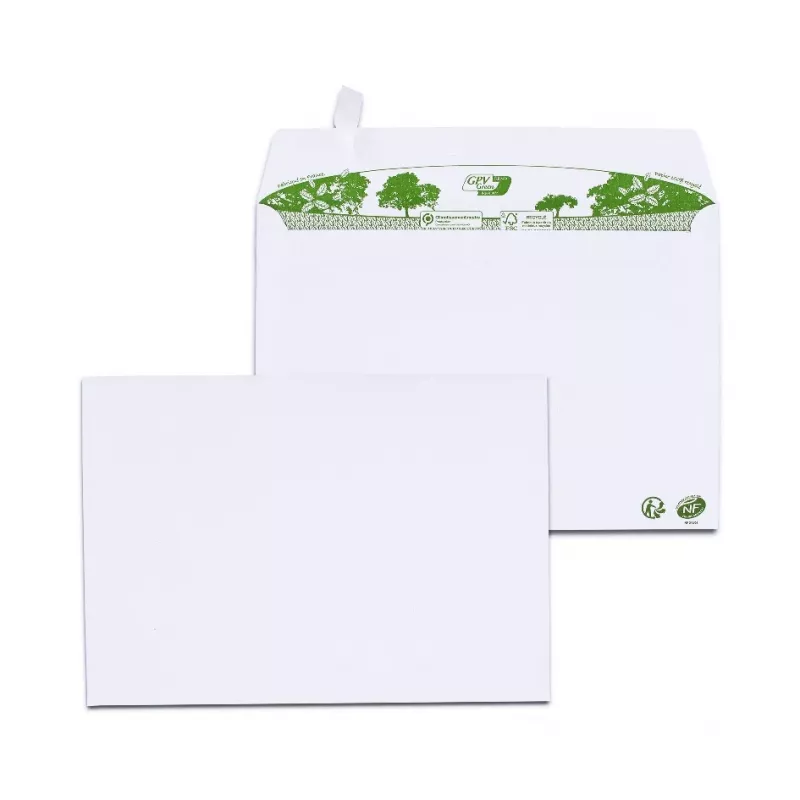 GPV ERAPure 3303 Envelope C5 (162 x 229 mm), sem janela, 80 g/m², 100% reciclado, branco, sem cloro