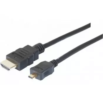 Cabo Micro HDMI EXERTIS CONNECT High Speed com Ethernet, banhado a ouro, HDMI Type-A para Micro HDMI Type-D, 1,0 m 128490