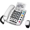Telefone fixo para seniores Geemarc Pack SERENTIES com pingente de deteção de quedas, ecrã retroiluminado, branco