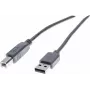 Cabo Exertis Connect USB 2.0 Type-A macho para Type-B macho, 3 m, cinzento 532409