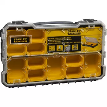 Organizador de peças pequenas Stanley FatMax Pro-Stack com 10 recipientes removíveis, preto/amarelo