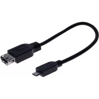 Cabo adaptador Micro USB OTG EXERTIS CONNECT, USB-A fêmea para Micro-B macho, 0,15 m, preto 532416